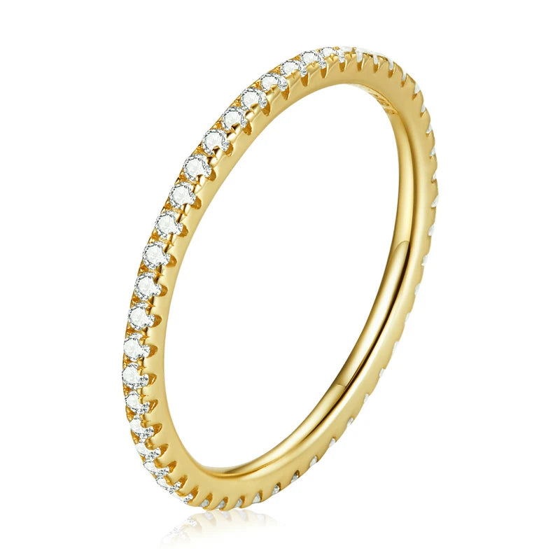 BAMOER Gold Plated CZ Eternity Ring