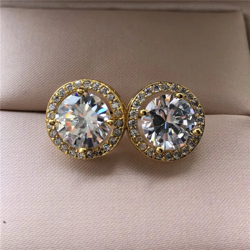 Vintage Silver Zircon Studs