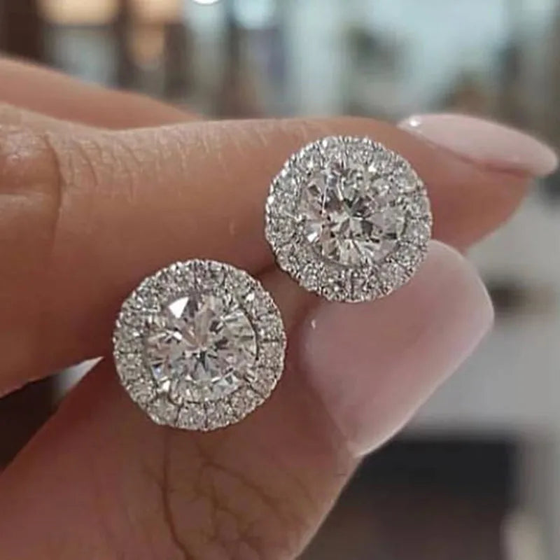 Vintage Silver Zircon Studs