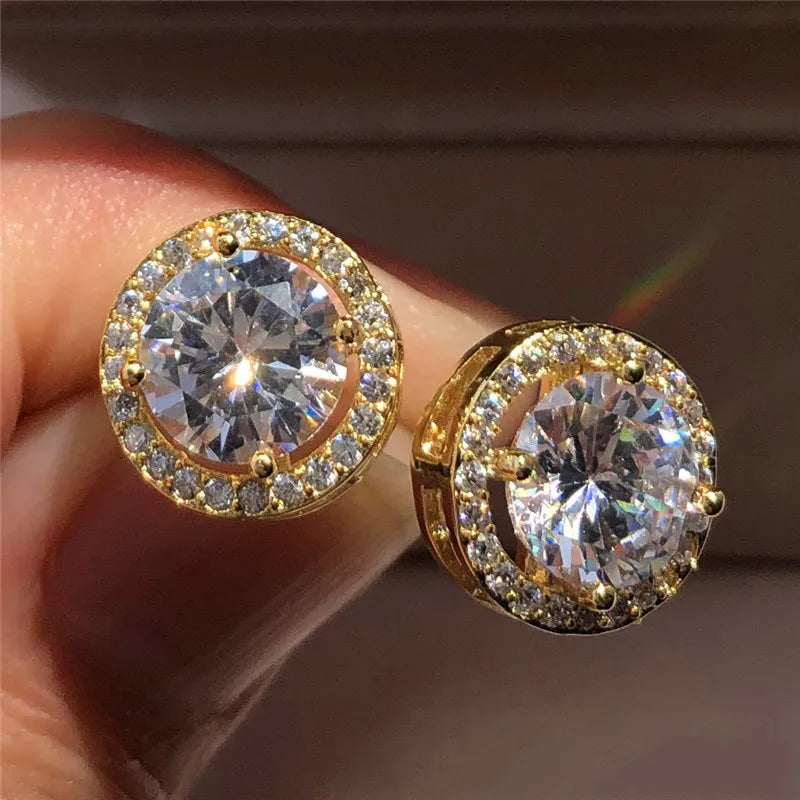 Vintage Silver Zircon Studs
