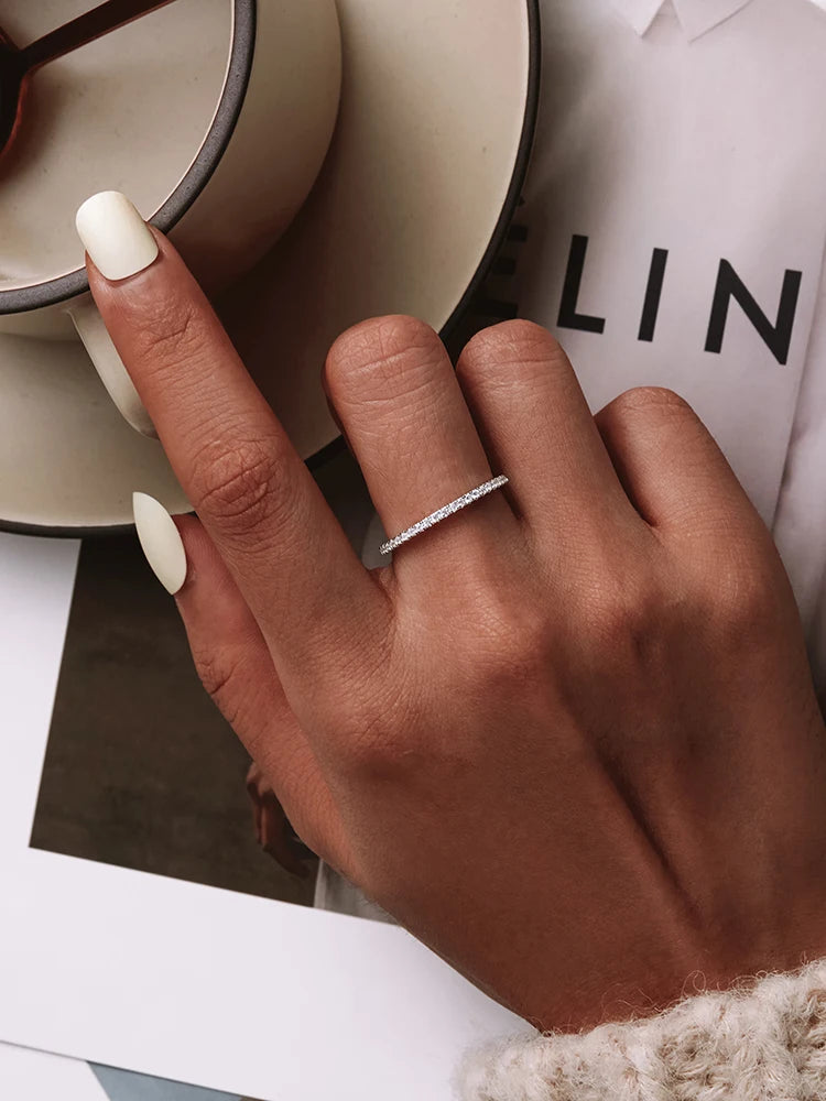 BAMOER Gold Plated CZ Eternity Ring