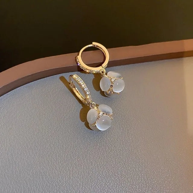 Korean Simple Pearl Circle Earrings