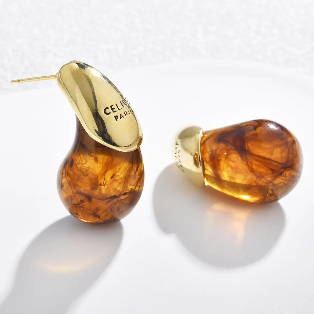 Autumn Ember Teardrop Earrings