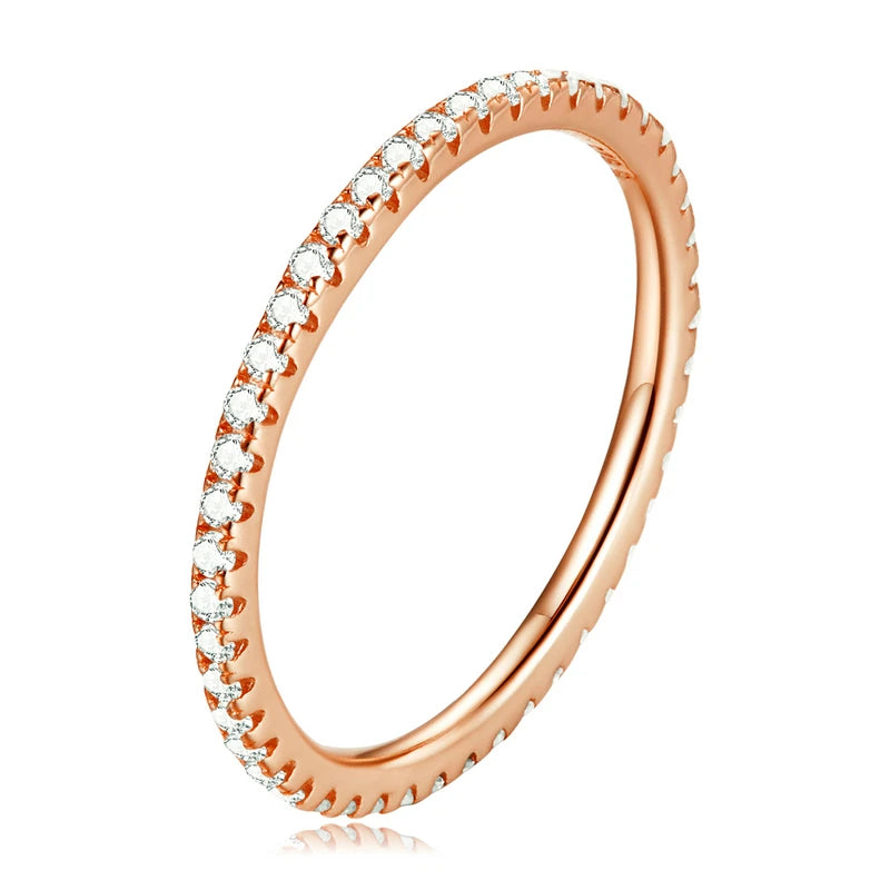 BAMOER Gold Plated CZ Eternity Ring