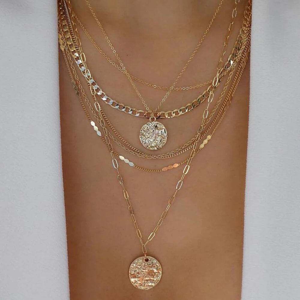 Trendy Boho Crystal Necklace Set