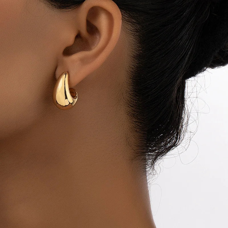 Vintage Gold Chunky Dome Earrings