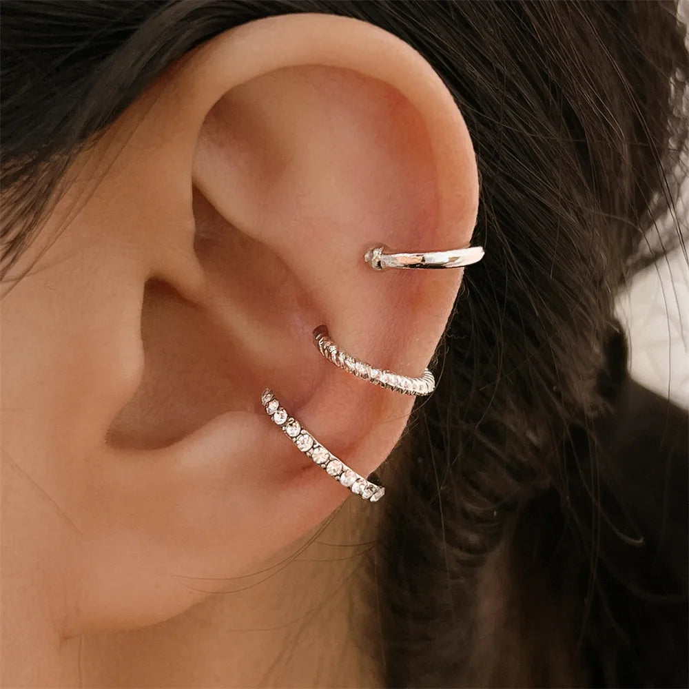 3PCS Vintage Crystal Ear Cuff Set