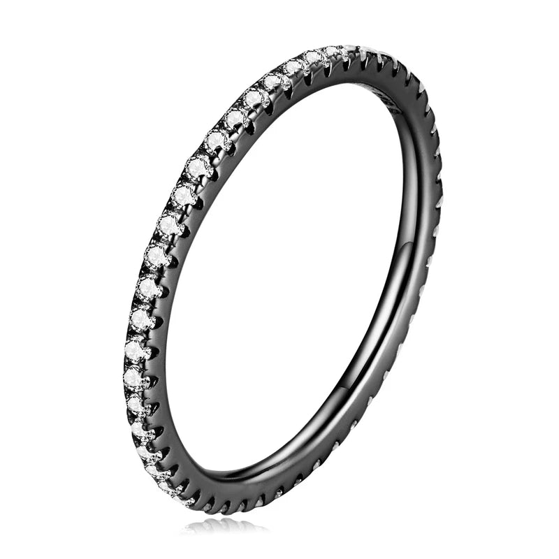 BAMOER Gold Plated CZ Eternity Ring