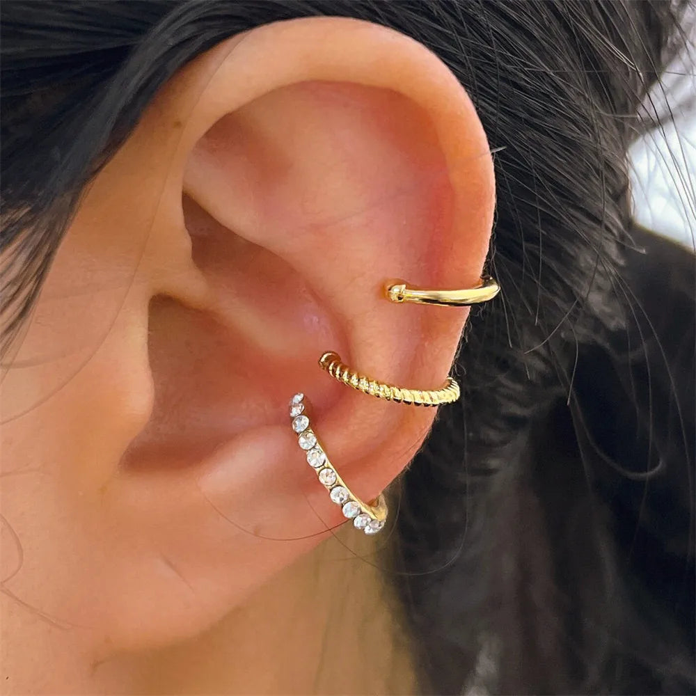 3PCS Vintage Crystal Ear Cuff Set