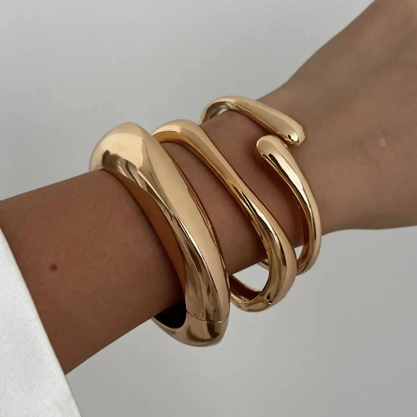 Gold & Silver Punk Geometric Bangles