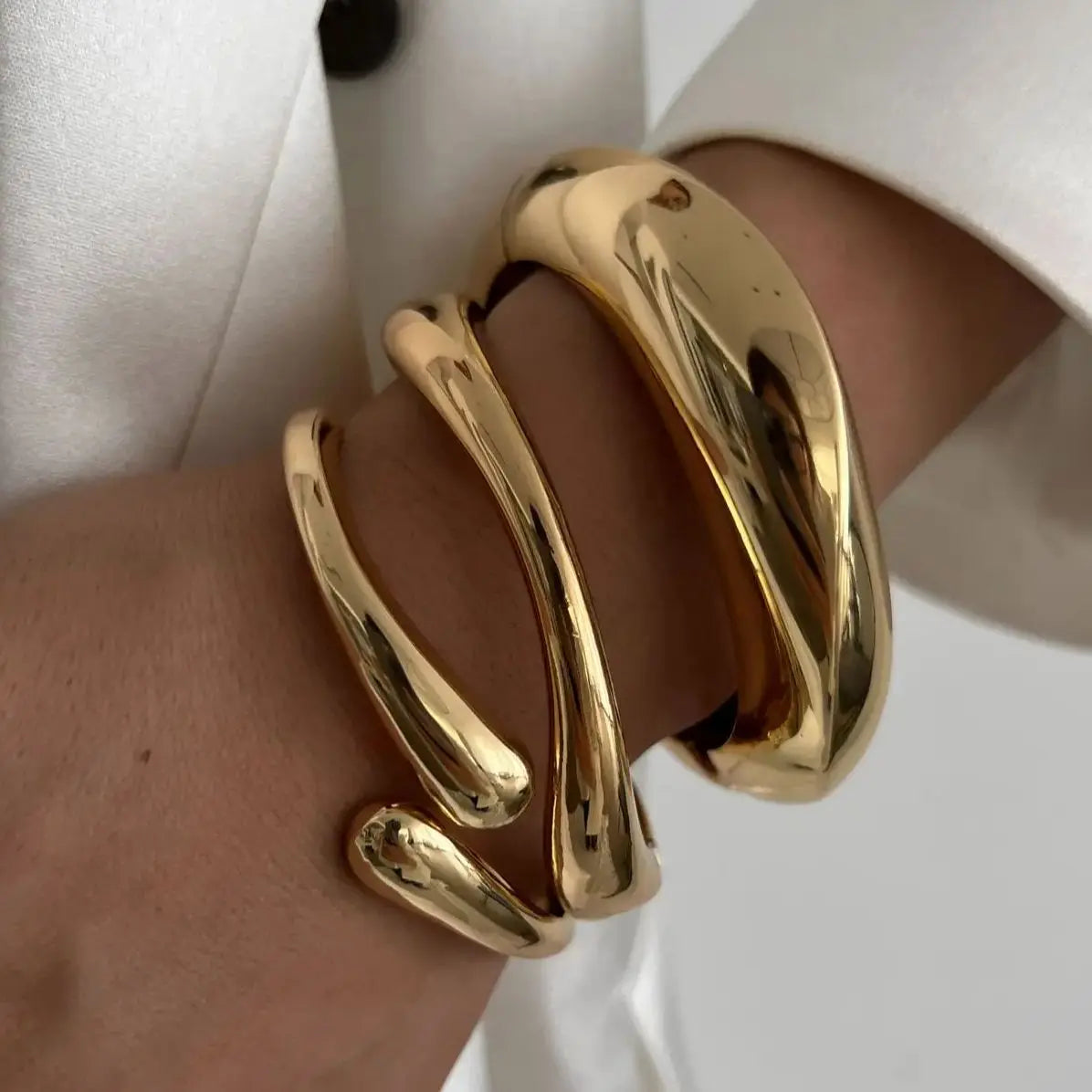 Gold & Silver Punk Geometric Bangles
