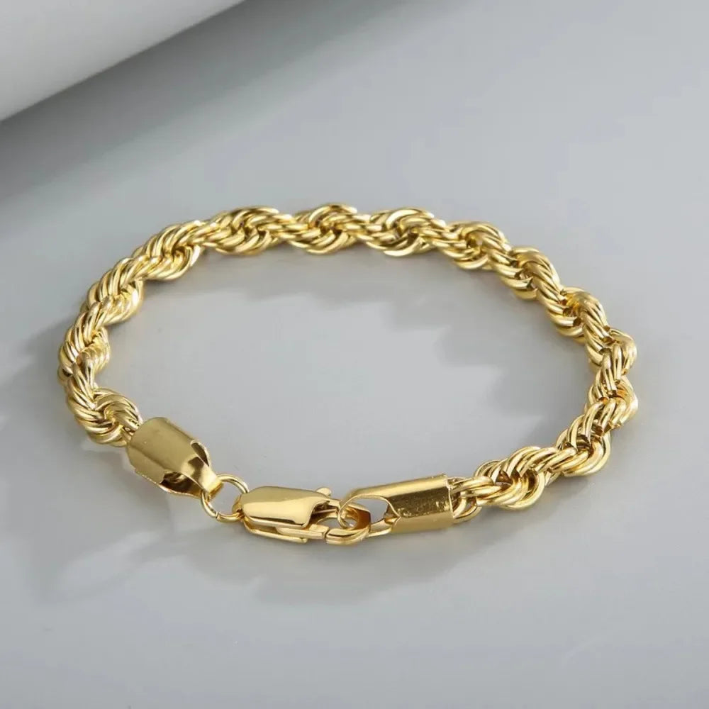 Unisex 18K Gold Chain Bracelet