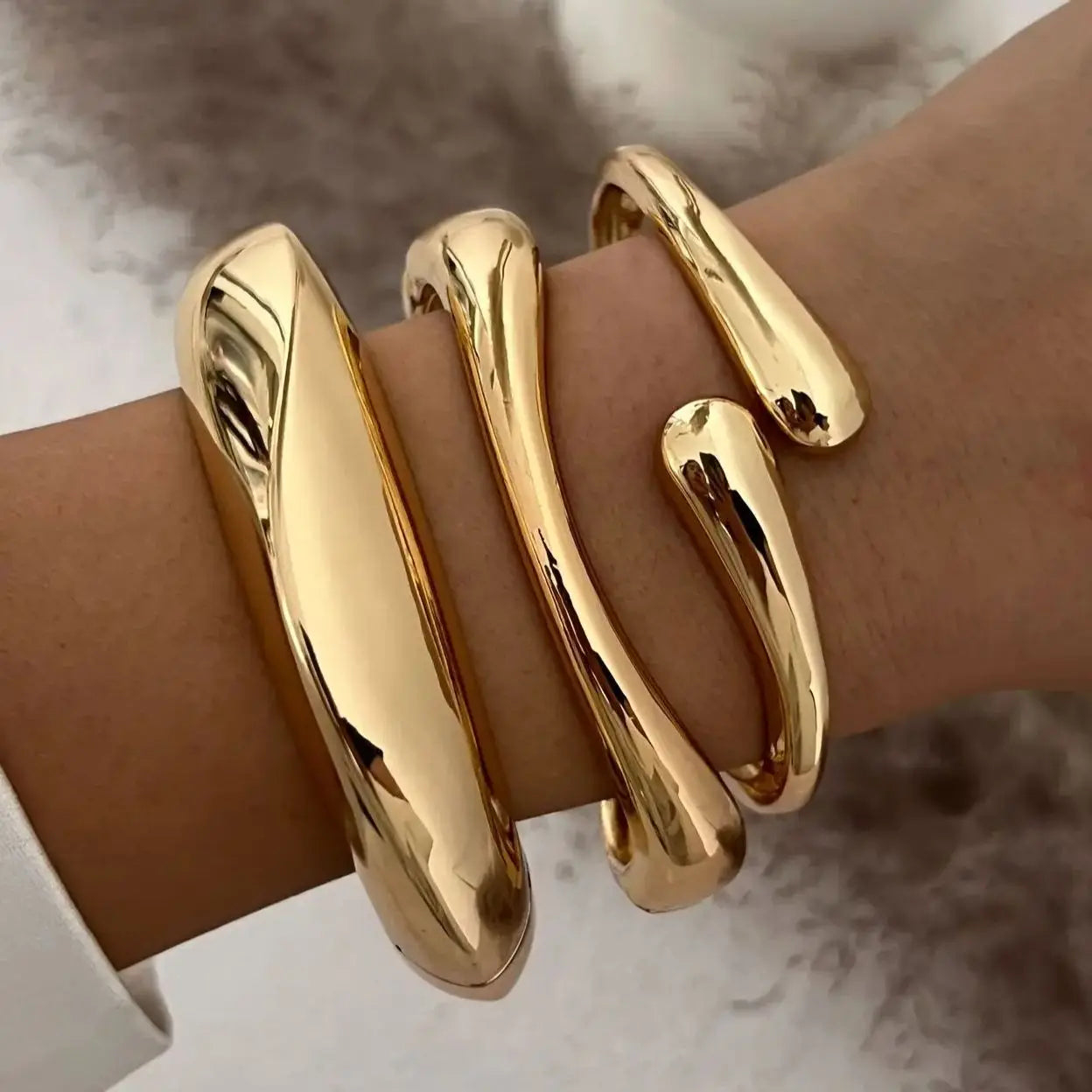 Gold & Silver Punk Geometric Bangles