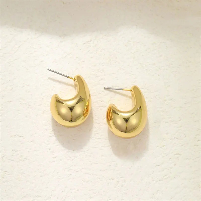 Vintage Gold Chunky Dome Earrings