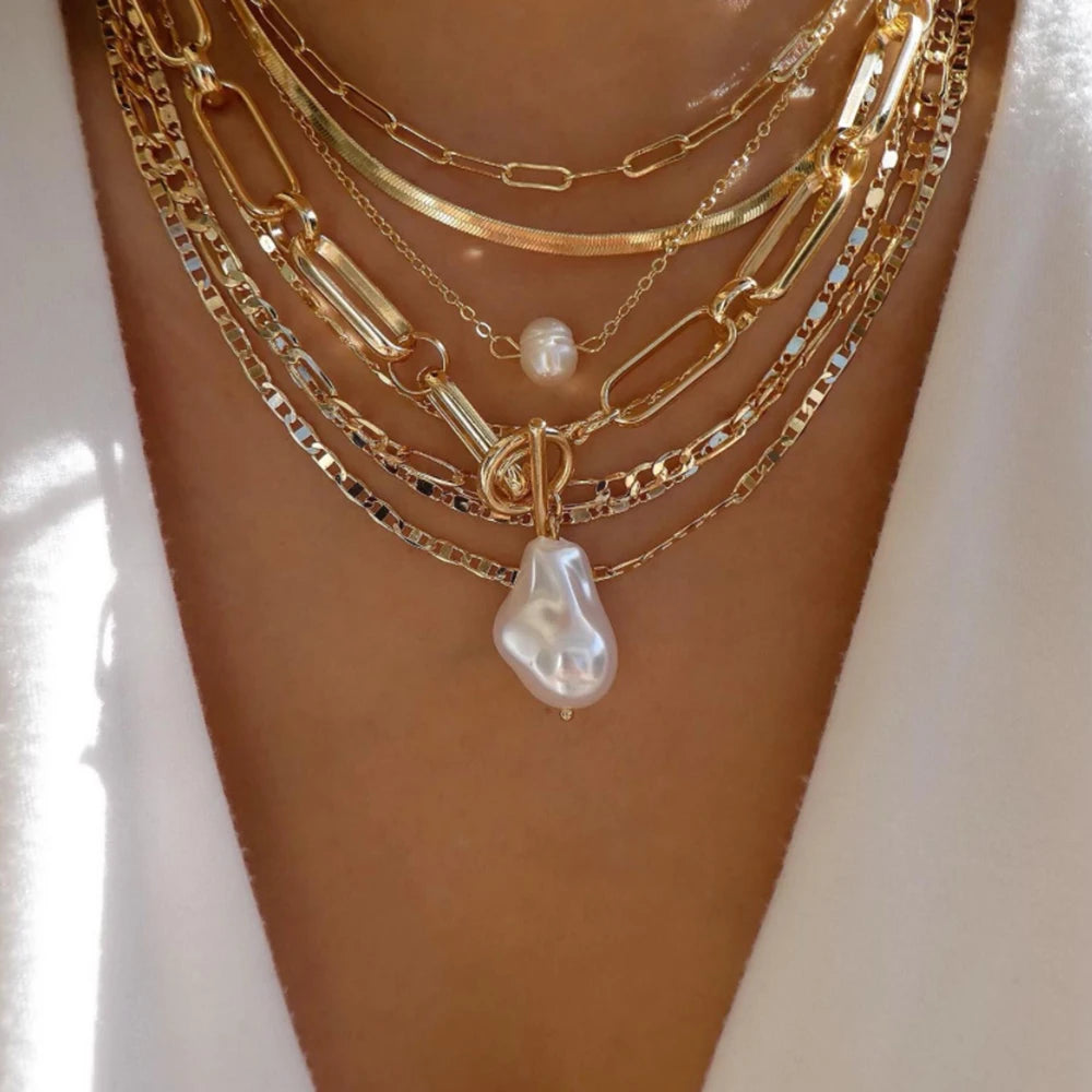 Trendy Boho Crystal Necklace Set