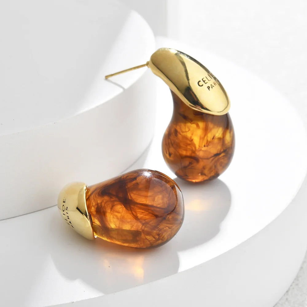 Autumn Ember Teardrop Earrings