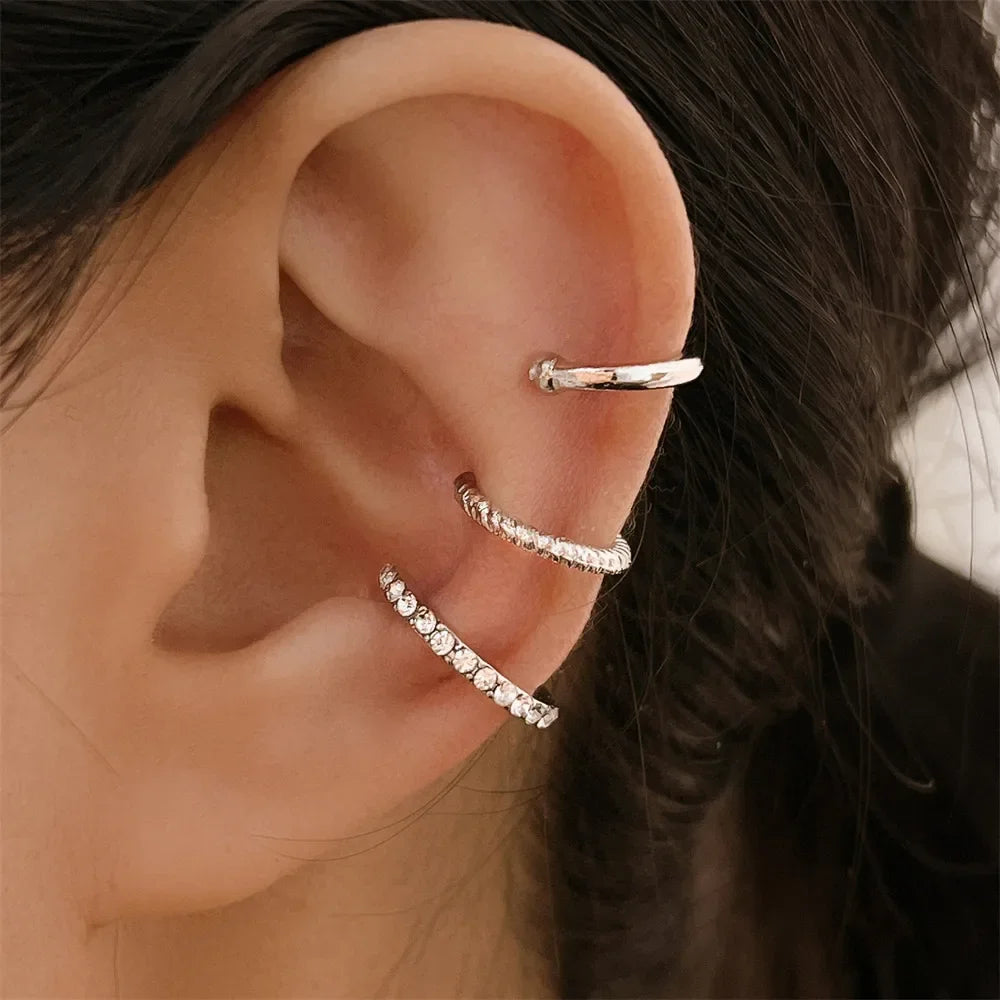 3PCS Vintage Crystal Ear Cuff Set