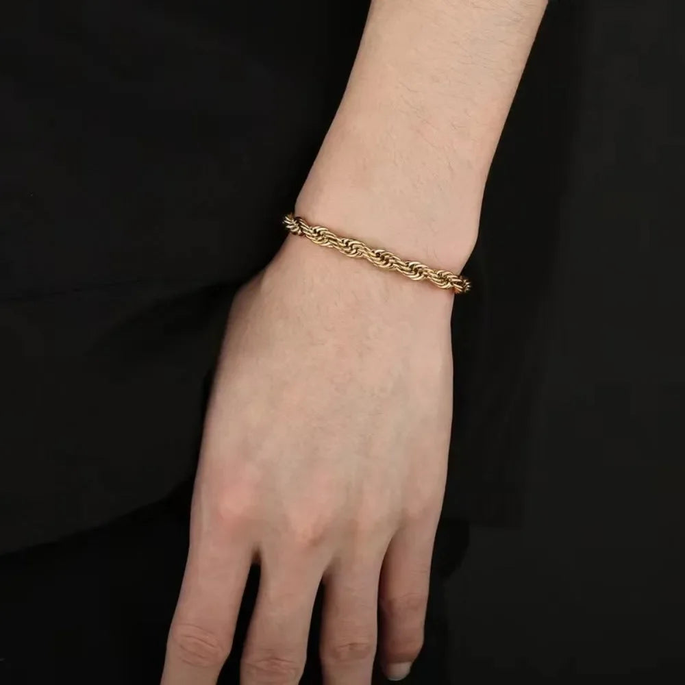 Unisex 18K Gold Chain Bracelet