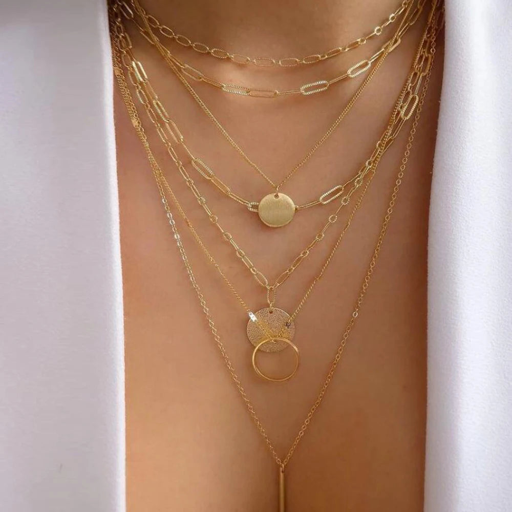 Trendy Boho Crystal Necklace Set