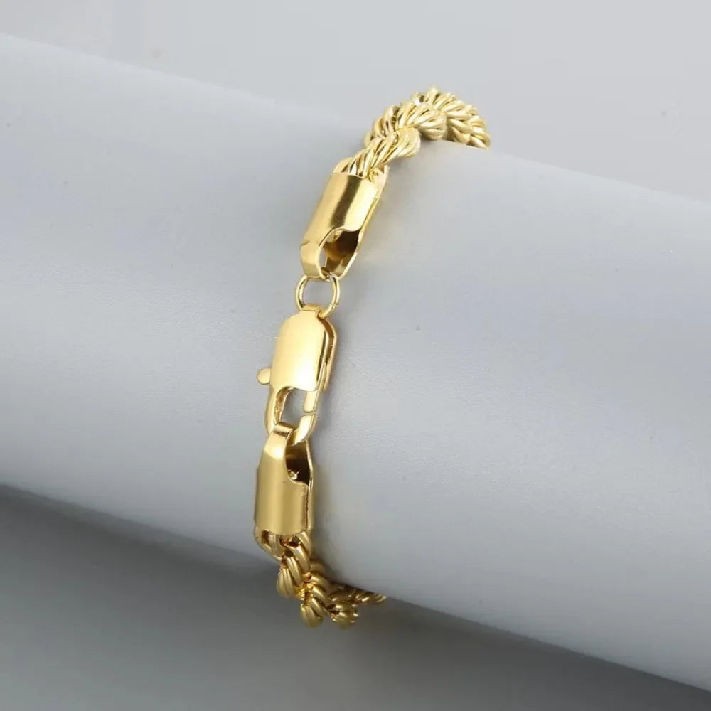 Unisex 18K Gold Chain Bracelet