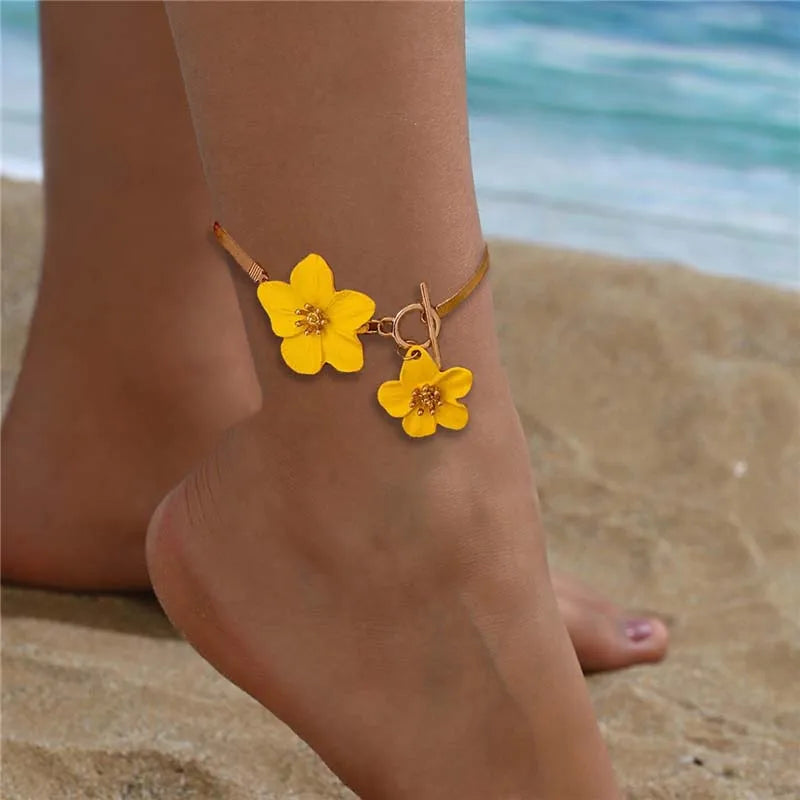 Cherry Blossom Gold Anklet