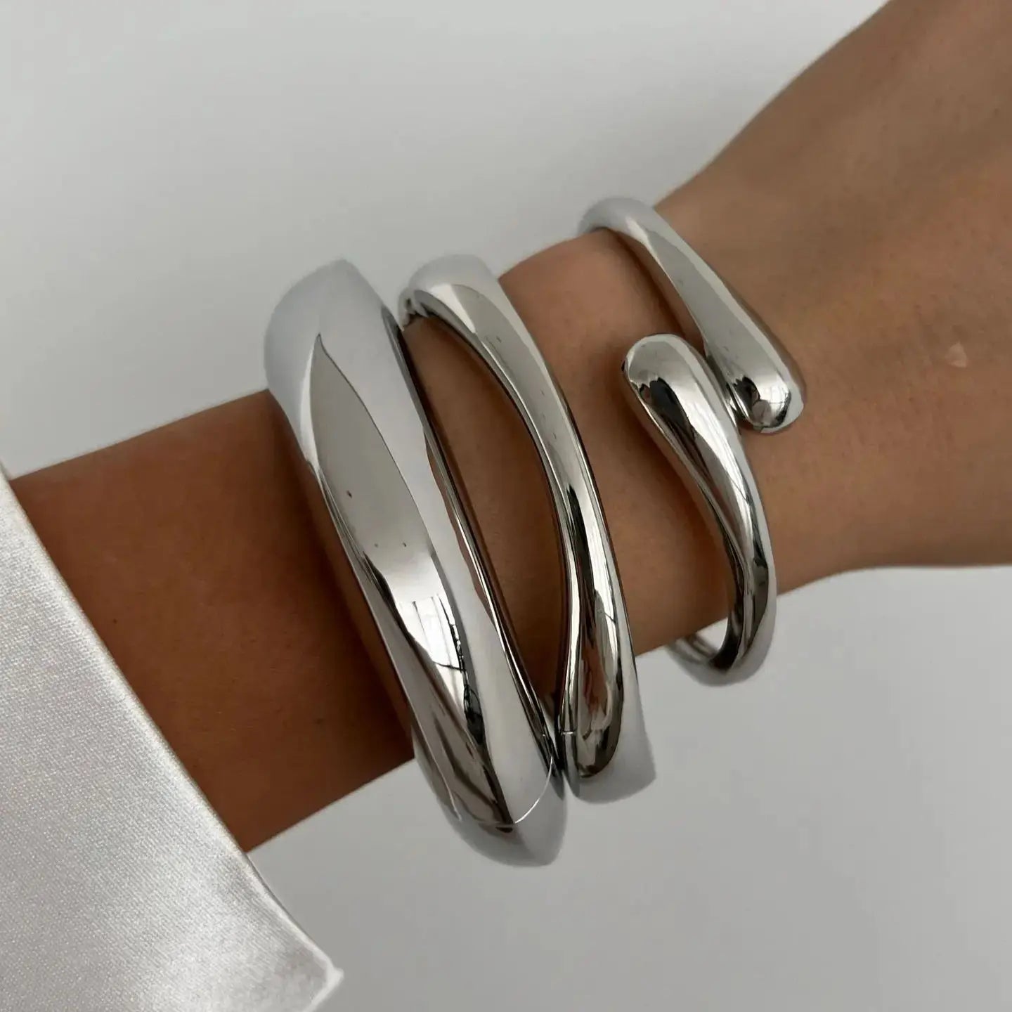 Gold & Silver Punk Geometric Bangles