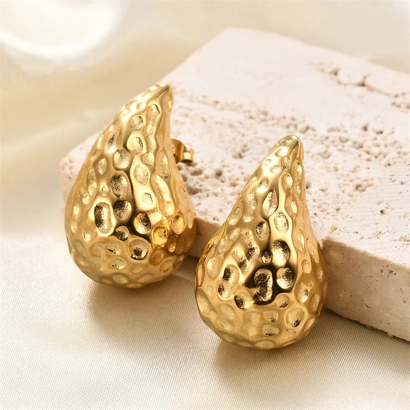 Vintage Gold Chunky Dome Earrings