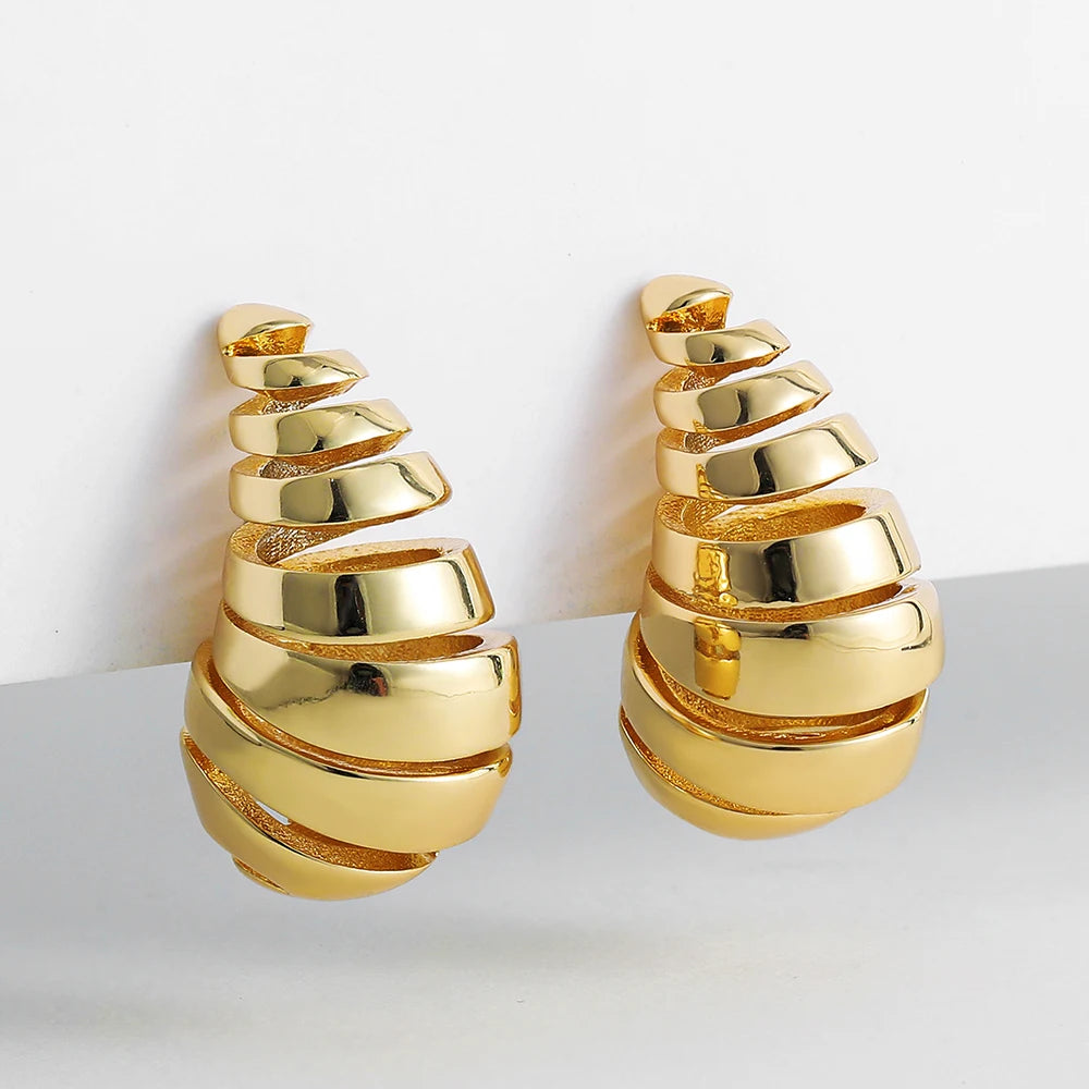 Vintage Gold Chunky Dome Earrings