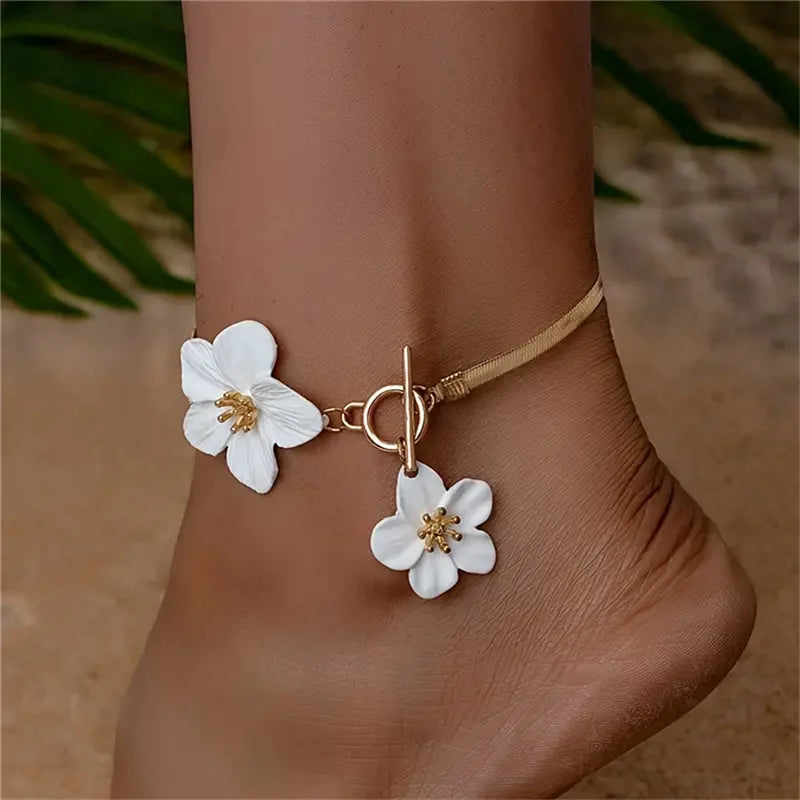 Cherry Blossom Gold Anklet