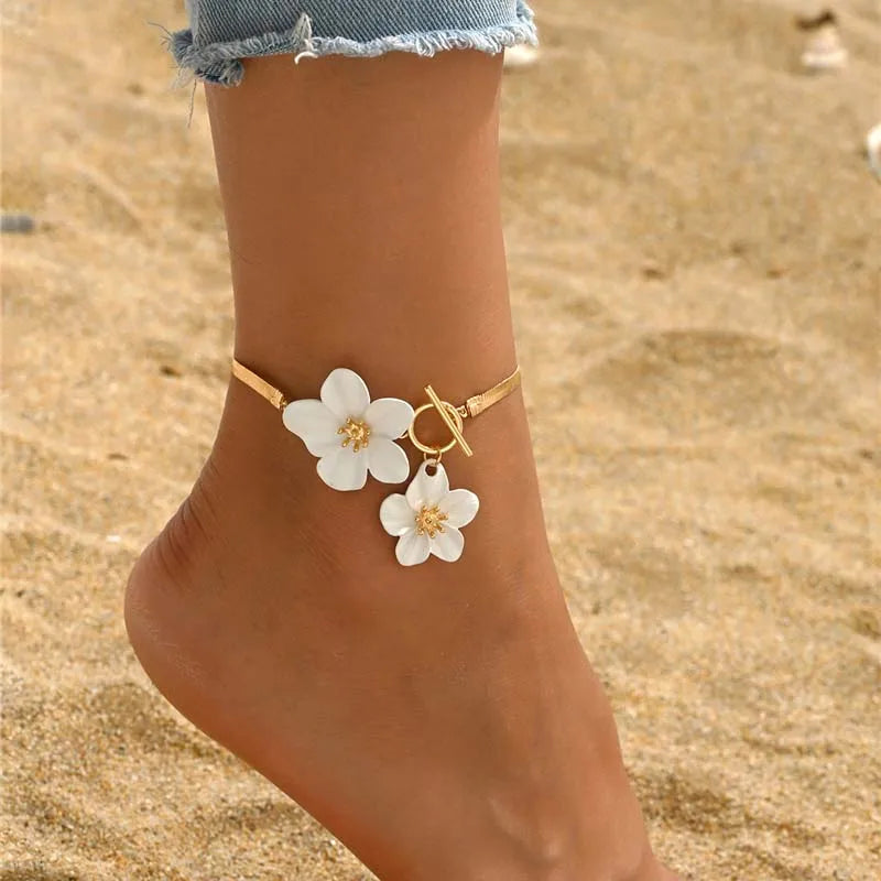 Cherry Blossom Gold Anklet