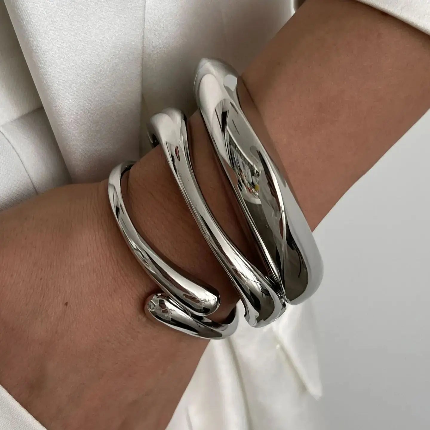 Gold & Silver Punk Geometric Bangles