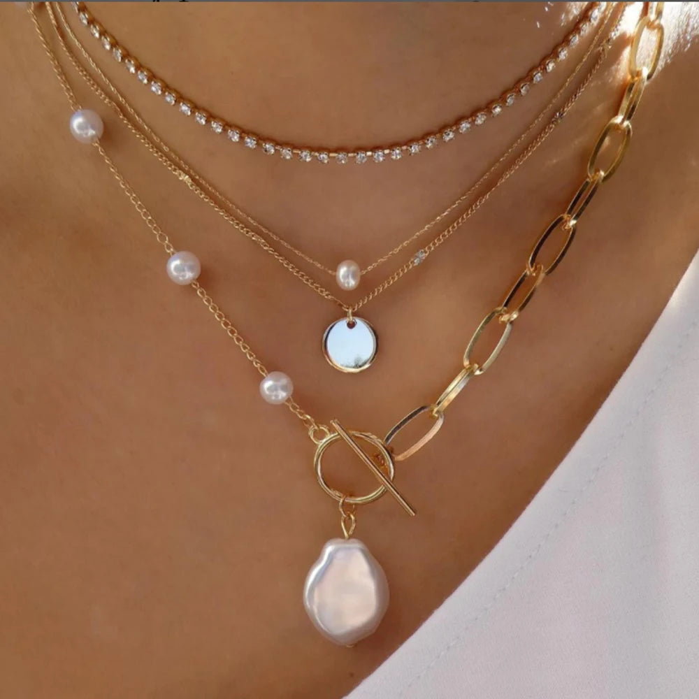 Trendy Boho Crystal Necklace Set